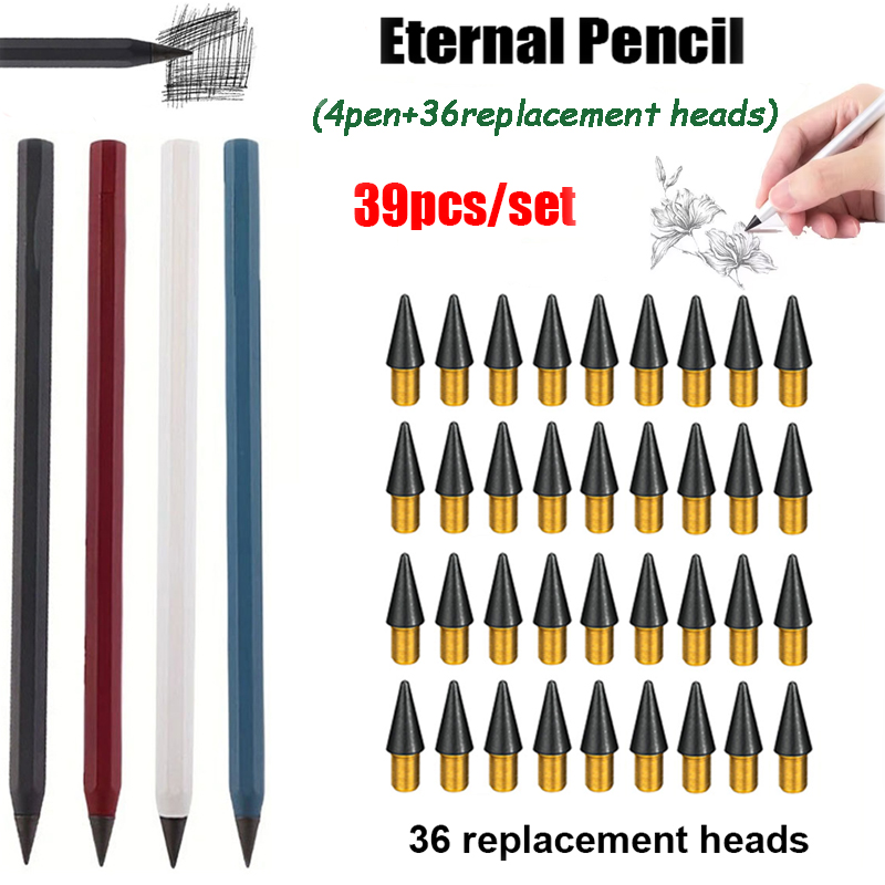 Calligraphy Pen Set - Ensemble de 39 crayons métalliques créatifs,