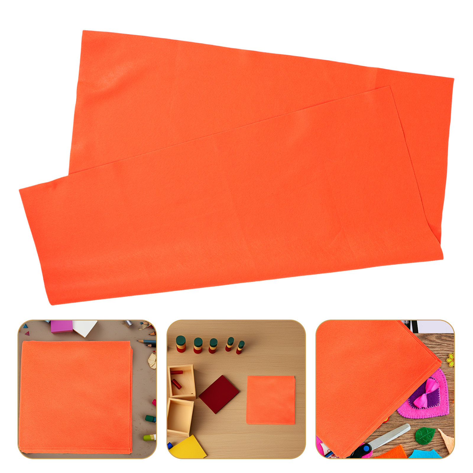 Art Craft Class - Tissu en feutre orange, doux, flexible,