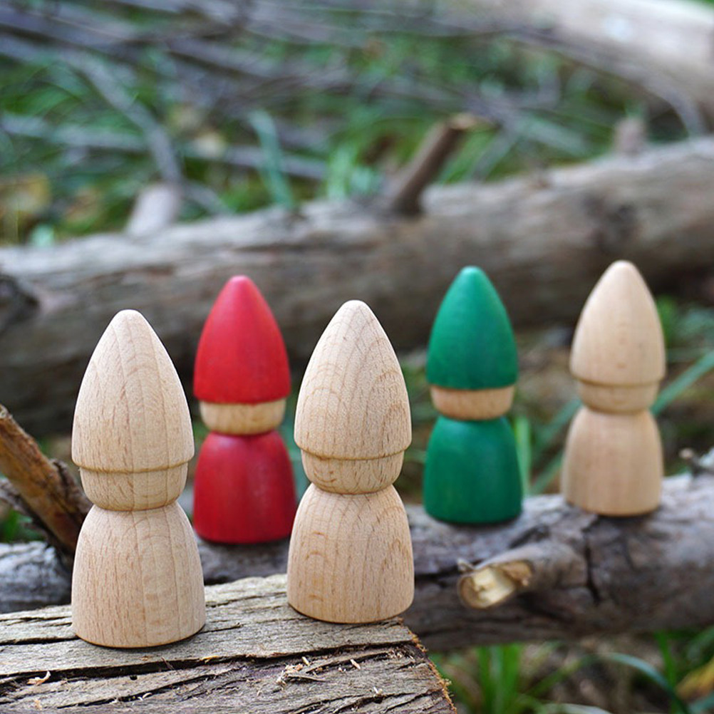 Art Craft Diy - 6 figurines en bois non peintes,