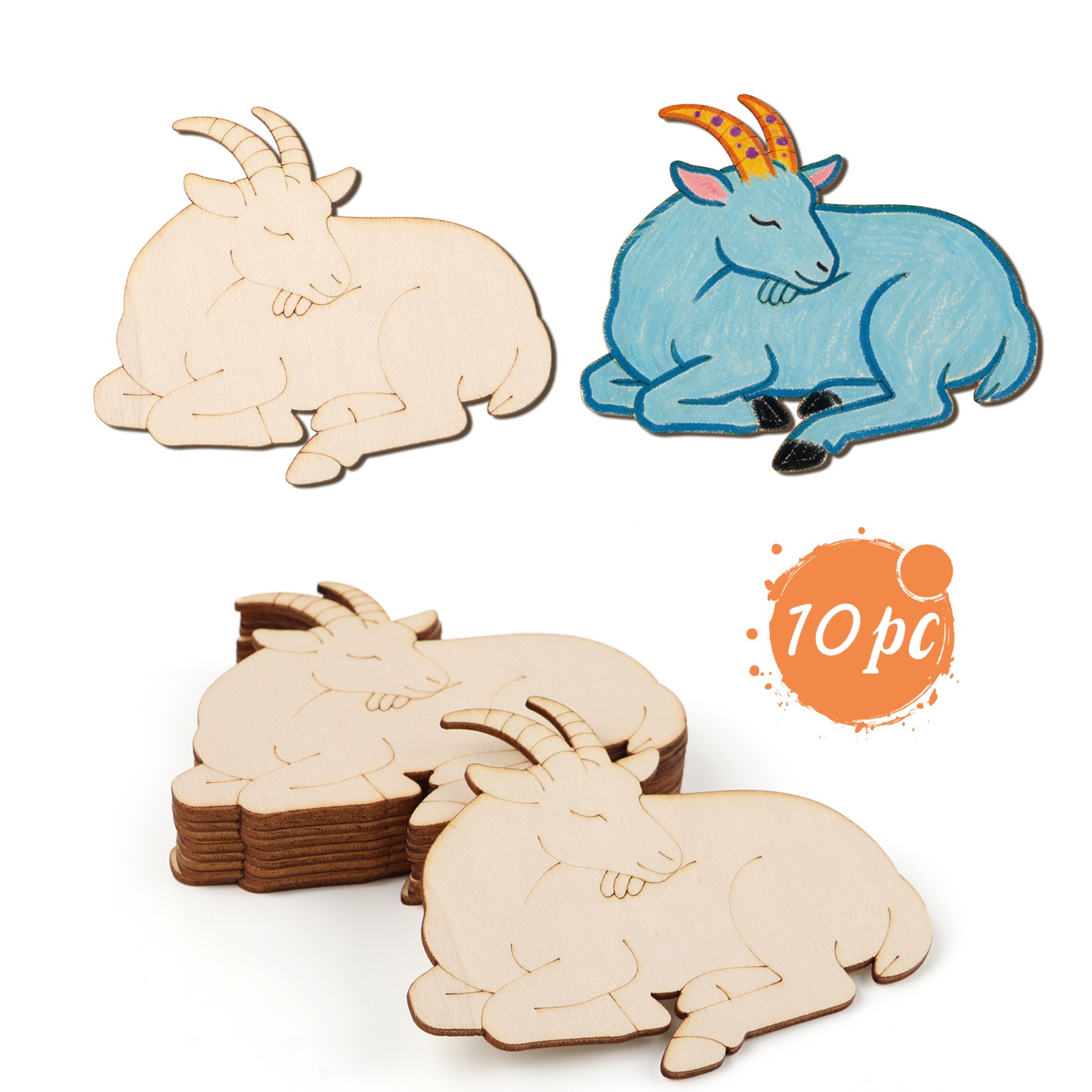 Art Craft Diy - Lot de 10 ornements en bois