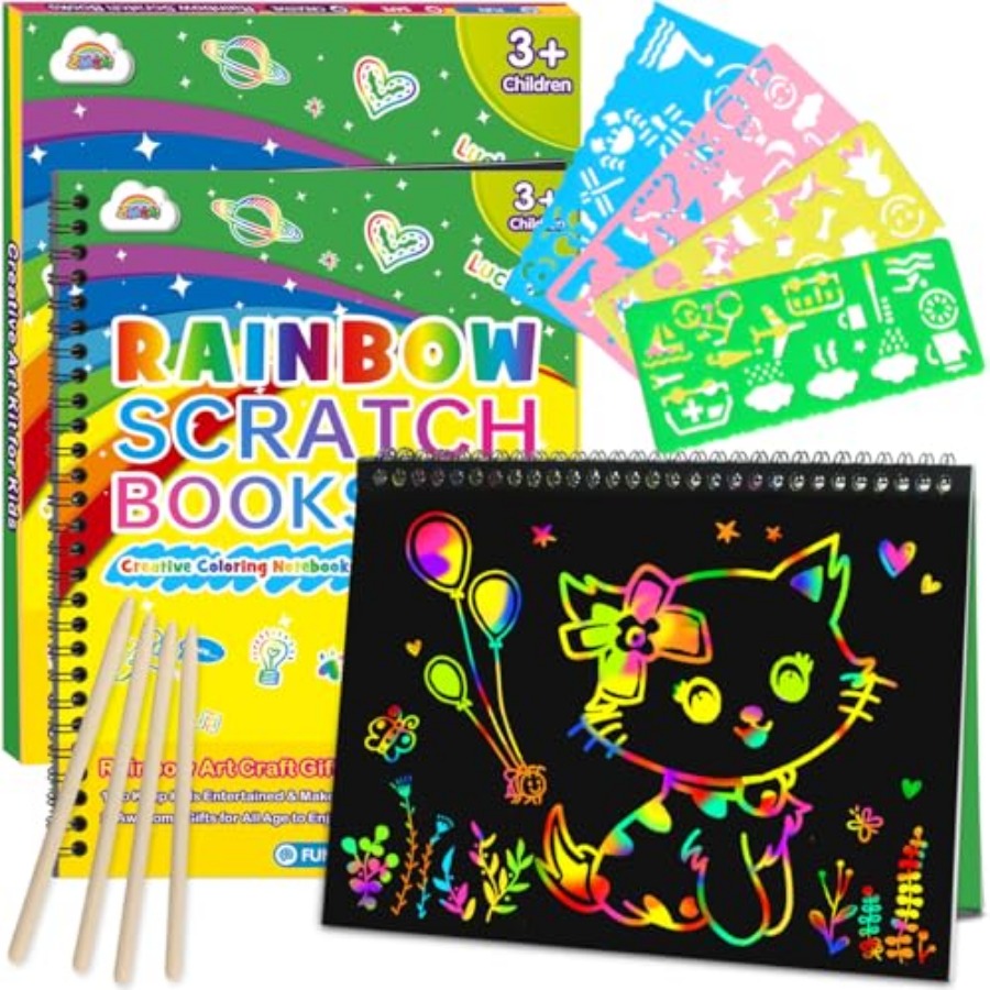 Art Craft Rainbow - Lot de 2 cahiers à gratter