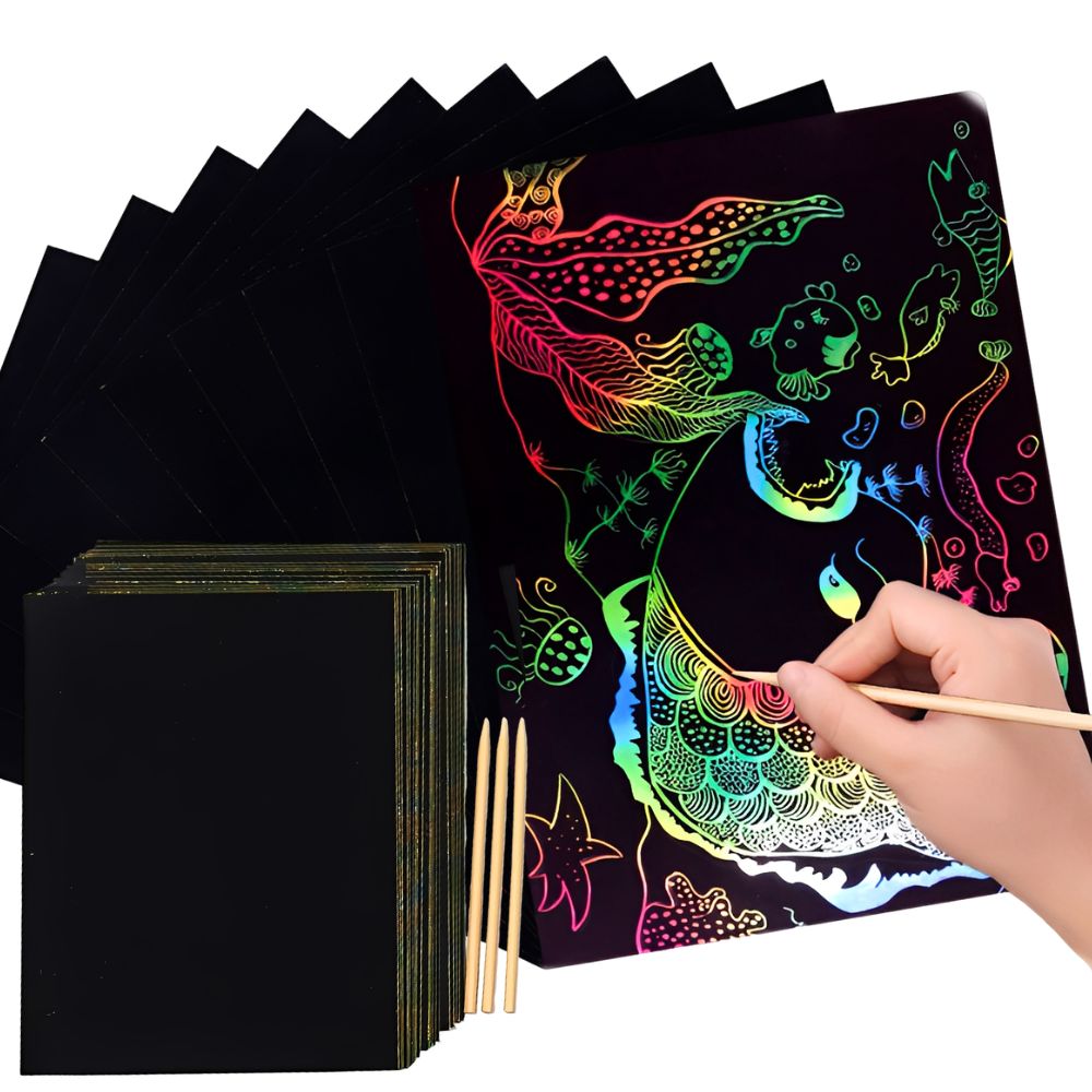20 feuilles de papier à gratte - Art Craft Rainbow avis et prix
