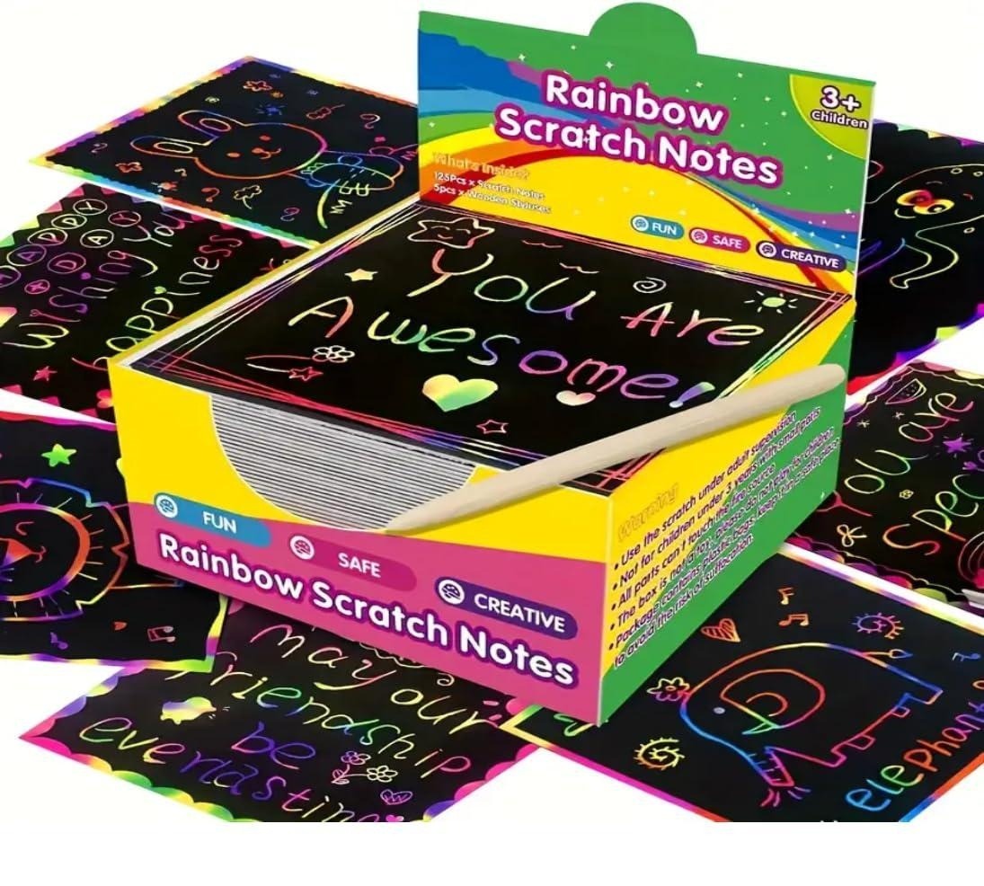 100 pièces de papier à gratter - Art Craft Rainbow avis et prix