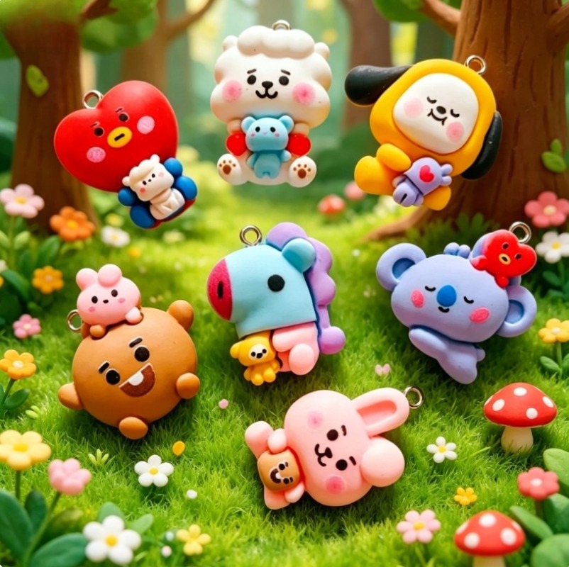 Breloques en résine BT21, 7 pi - Art Craft Diy avis et prix